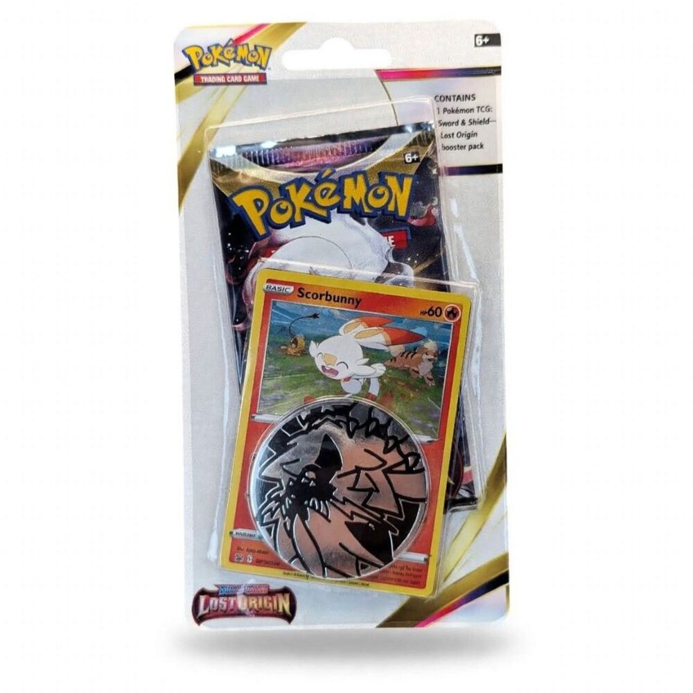 Pokemon Lost Origin Checklane Blister Pack Scorbunny Promo Coin Sealed SWSH244